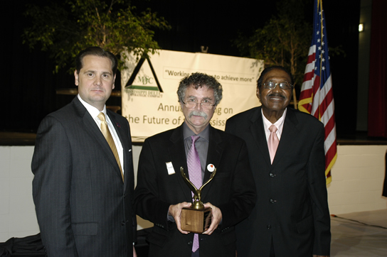 Chris Masingill, Federal Co-Chair of the Delta Regional Authority, Dr. Luther Brown, and Robert Clark, Chair of the Mississippi Delta Strategic Compact.